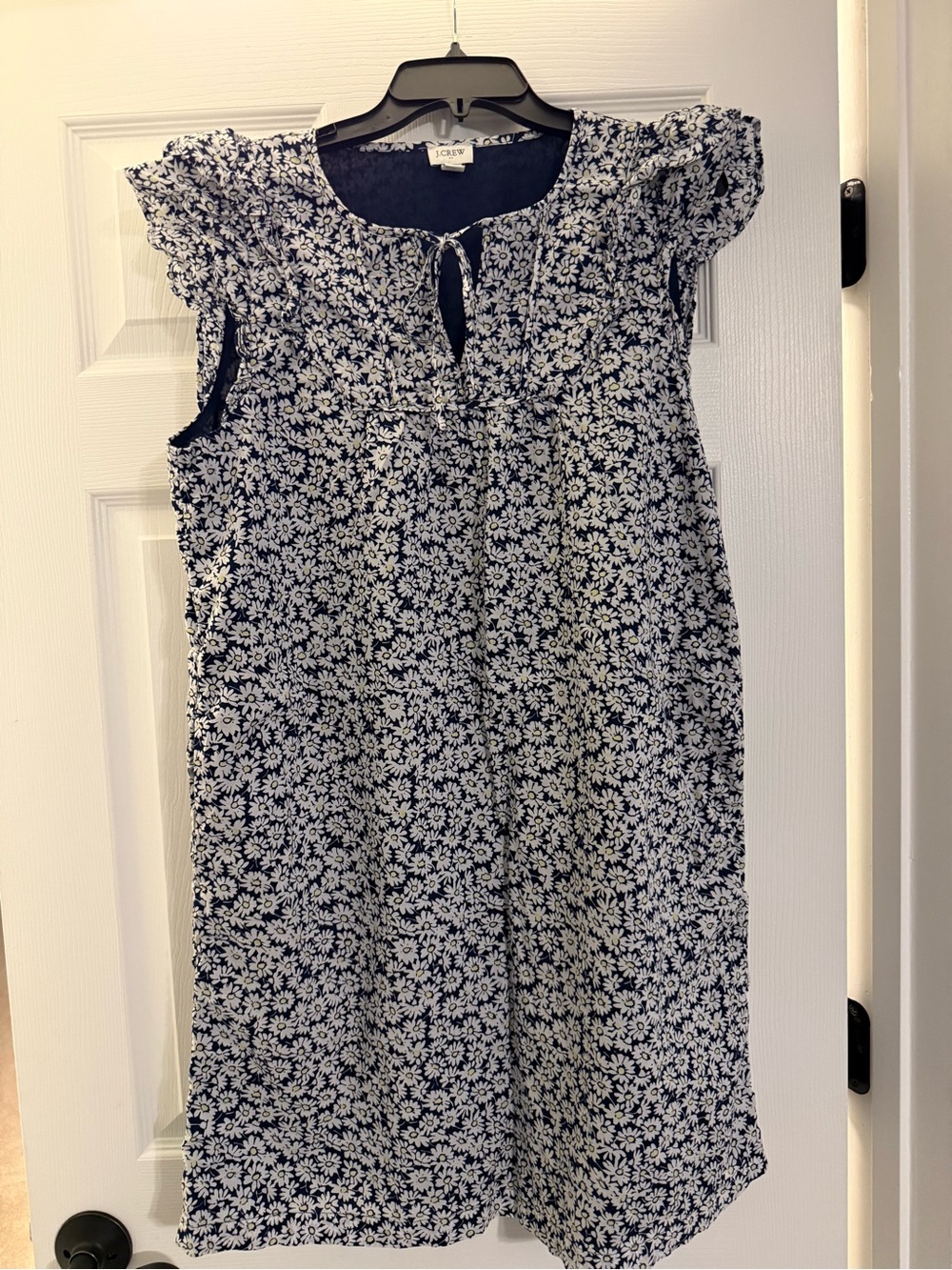 J. Crew Navy and White Daisy-Print women’s ' Dress